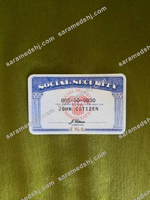 USA SSN photolook green textile background FRONT
